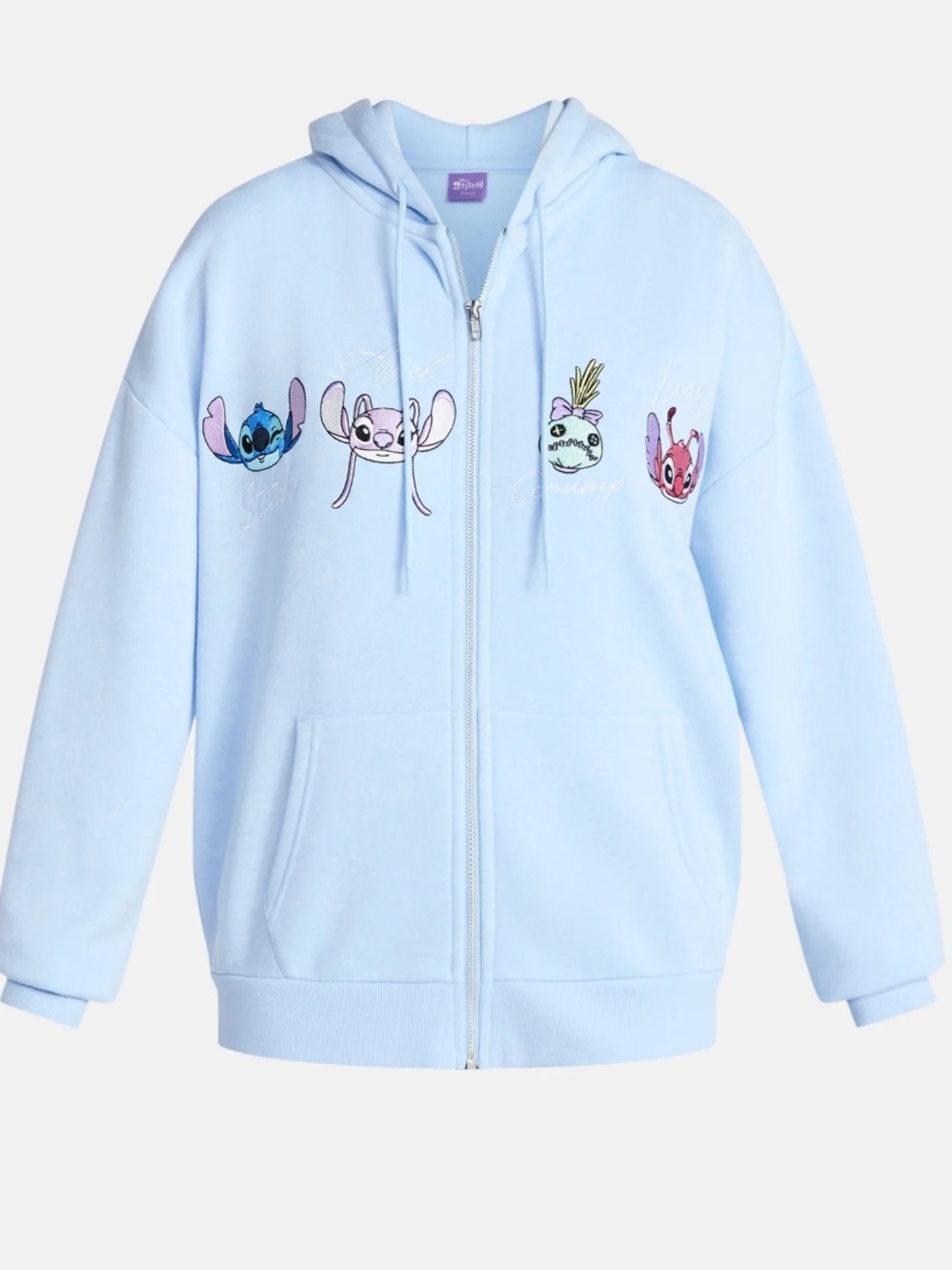 Disney Stitch Women's Graphic Zip-Up Hoodie Sweatshirt
